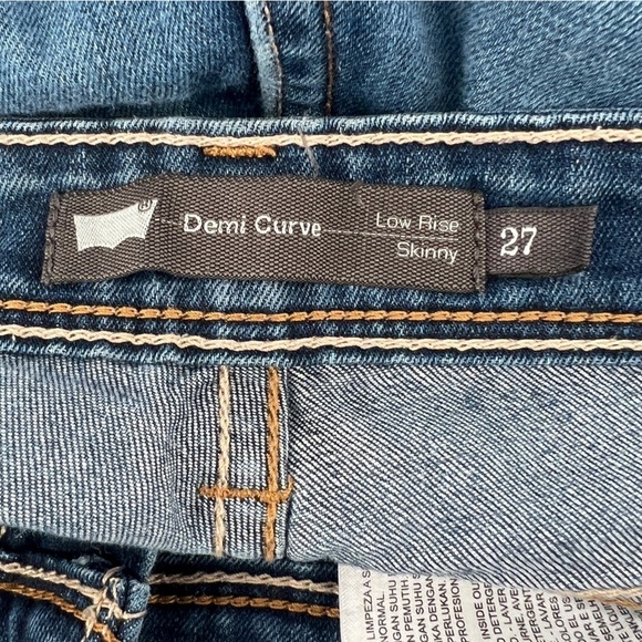 Levi’s Distressed Low Rise Skinny Demi Curve Jeans Size 27 Women’s - Picture 2 of 7